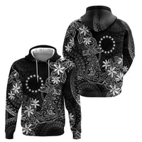 Black Kuki Airani Tapakau Hoodie Tribal Anchor Mix Tiare LT7 - Polynesian Pride
