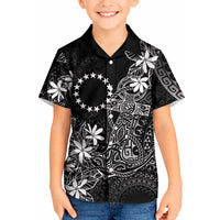 Black Kuki Airani Tapakau Kid Hawaiian Shirt Tribal Anchor Mix Tiare LT7 Kid Black - Polynesian Pride
