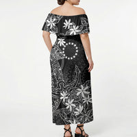 Black Kuki Airani Tapakau Off Shoulder Maxi Dress Tribal Anchor Mix Tiare LT7 - Polynesian Pride