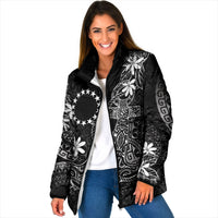 Black Kuki Airani Tapakau Padded Jacket Tribal Anchor Mix Tiare LT7 Women Black - Polynesian Pride