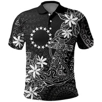 Black Kuki Airani Tapakau Polo Shirt Tribal Anchor Mix Tiare LT7 Black - Polynesian Pride