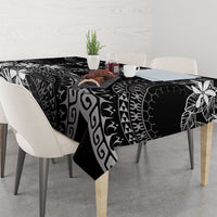 Black Kuki Airani Tapakau Tablecloth Tribal Anchor Mix Tiare LT7 - Polynesian Pride