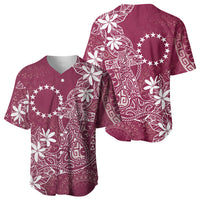 Maroon Kuki Airani Tapakau Baseball Jersey Tribal Anchor Mix Tiare