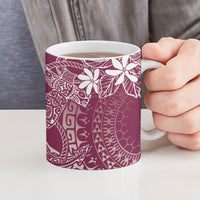 Maroon Kuki Airani Tapakau Ceramic Mug Tribal Anchor Mix Tiare LT7 - Polynesian Pride