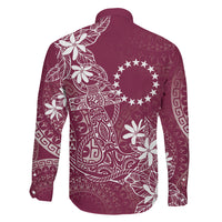 Maroon Kuki Airani Tapakau Family Matching Off The Shoulder Long Sleeve Dress and Hawaiian Shirt Tribal Anchor Mix Tiare LT7 Son's Shirt Maroon - Polynesian Pride