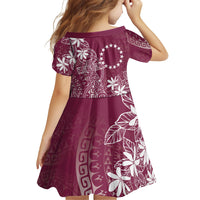 Maroon Kuki Airani Tapakau Family Matching Off Shoulder Short Dress and Hawaiian Shirt Tribal Anchor Mix Tiare