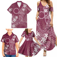 Maroon Kuki Airani Tapakau Family Matching Summer Maxi Dress and Hawaiian Shirt Tribal Anchor Mix Tiare LT7 - Polynesian Pride