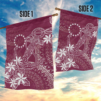 Maroon Kuki Airani Tapakau Garden Flag Tribal Anchor Mix Tiare LT7 - Polynesian Pride