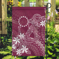 Maroon Kuki Airani Tapakau Garden Flag Tribal Anchor Mix Tiare LT7 Garden Flag Maroon - Polynesian Pride