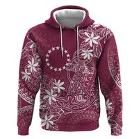 Maroon Kuki Airani Tapakau Hoodie Tribal Anchor Mix Tiare LT7 Pullover Hoodie Maroon - Polynesian Pride
