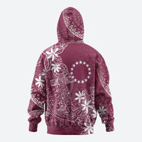 Maroon Kuki Airani Tapakau Hoodie Tribal Anchor Mix Tiare LT7 - Polynesian Pride