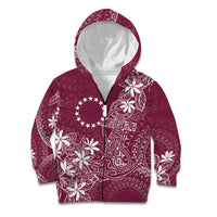 Maroon Kuki Airani Tapakau Kid Hoodie Tribal Anchor Mix Tiare