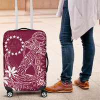 Maroon Kuki Airani Tapakau Luggage Cover Tribal Anchor Mix Tiare LT7 Maroon - Polynesian Pride