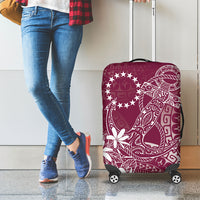 Maroon Kuki Airani Tapakau Luggage Cover Tribal Anchor Mix Tiare LT7 - Polynesian Pride
