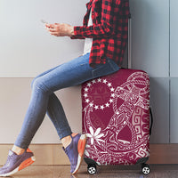 Maroon Kuki Airani Tapakau Luggage Cover Tribal Anchor Mix Tiare LT7 - Polynesian Pride