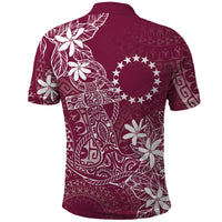 Maroon Kuki Airani Tapakau Polo Shirt Tribal Anchor Mix Tiare LT7 - Polynesian Pride