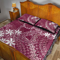 Maroon Kuki Airani Tapakau Quilt Bed Set Tribal Anchor Mix Tiare