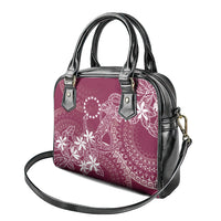 Maroon Kuki Airani Tapakau Shoulder Handbag Tribal Anchor Mix Tiare