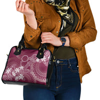 Maroon Kuki Airani Tapakau Shoulder Handbag Tribal Anchor Mix Tiare