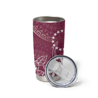 Maroon Kuki Airani Tapakau Tumbler Cup Tribal Anchor Mix Tiare LT7 - Polynesian Pride