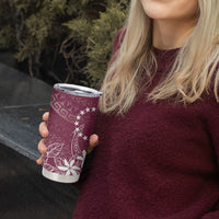 Maroon Kuki Airani Tapakau Tumbler Cup Tribal Anchor Mix Tiare LT7 - Polynesian Pride
