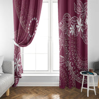 Maroon Kuki Airani Tapakau Window Curtain Tribal Anchor Mix Tiare