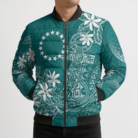 Teal Kuki Airani Tapakau Bomber Puffer Jacket Tribal Anchor Mix Tiare LT7 - Polynesian Pride