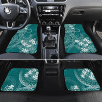 Teal Kuki Airani Tapakau Car Mats Tribal Anchor Mix Tiare LT7 Set 4pcs Teal - Polynesian Pride