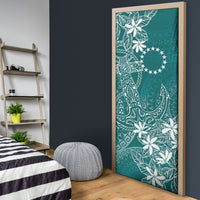 Teal Kuki Airani Tapakau Door Cover Tribal Anchor Mix Tiare LT7 - Polynesian Pride