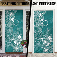 Teal Kuki Airani Tapakau Door Cover Tribal Anchor Mix Tiare LT7 - Polynesian Pride