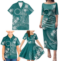 Teal Kuki Airani Tapakau Family Matching Puletasi and Hawaiian Shirt Tribal Anchor Mix Tiare LT7 - Polynesian Pride