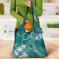 Teal Kuki Airani Tapakau Grocery Bag Tribal Anchor Mix Tiare