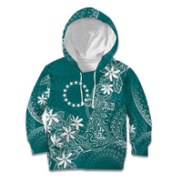 Teal Kuki Airani Tapakau Kid Hoodie Tribal Anchor Mix Tiare