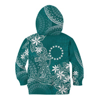 Teal Kuki Airani Tapakau Kid Hoodie Tribal Anchor Mix Tiare