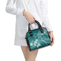 Teal Kuki Airani Tapakau Shoulder Handbag Tribal Anchor Mix Tiare