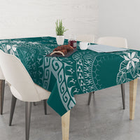 Teal Kuki Airani Tapakau Tablecloth Tribal Anchor Mix Tiare LT7 - Polynesian Pride