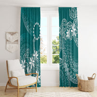 Teal Kuki Airani Tapakau Window Curtain Tribal Anchor Mix Tiare