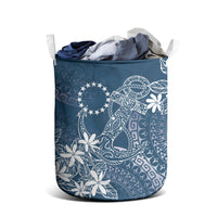 Navy Kuki Airani Tapakau Laundry Basket Tribal Anchor Mix Tiare LT7 - Polynesian Pride