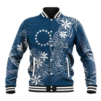 Navy Kuki Airani Tapakau Baseball Jacket Tribal Anchor Mix Tiare LT7 Unisex Navy - Polynesian Pride