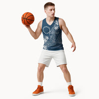 Navy Kuki Airani Tapakau Basketball Jersey Tribal Anchor Mix Tiare LT7 - Polynesian Pride
