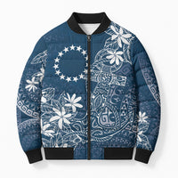 Navy Kuki Airani Tapakau Bomber Puffer Jacket Tribal Anchor Mix Tiare LT7 Unisex Navy - Polynesian Pride