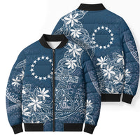Navy Kuki Airani Tapakau Bomber Puffer Jacket Tribal Anchor Mix Tiare LT7 - Polynesian Pride