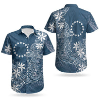 Navy Kuki Airani Tapakau Couples Matching Tank Maxi Dress and Hawaiian Shirt Tribal Anchor Mix Tiare LT7 - Polynesian Pride