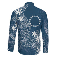 Navy Kuki Airani Tapakau Family Matching Off Shoulder Short Dress and Hawaiian Shirt Tribal Anchor Mix Tiare LT7 Son's Shirt Navy - Polynesian Pride