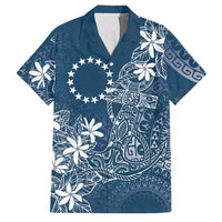 Navy Kuki Airani Tapakau Family Matching Summer Maxi Dress and Hawaiian Shirt Tribal Anchor Mix Tiare LT7 Dad's Shirt - Short Sleeve Navy - Polynesian Pride