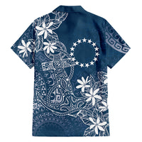Navy Kuki Airani Tapakau Family Matching Summer Maxi Dress and Hawaiian Shirt Tribal Anchor Mix Tiare LT7 Dad's Shirt - Long Sleeve Navy - Polynesian Pride