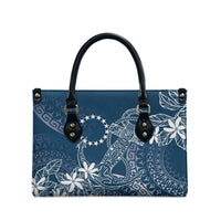 Navy Kuki Airani Tapakau Leather Bag Tribal Anchor Mix Tiare