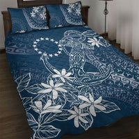 Navy Kuki Airani Tapakau Quilt Bed Set Tribal Anchor Mix Tiare