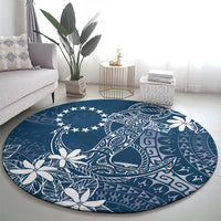 Navy Kuki Airani Tapakau Round Carpet Tribal Anchor Mix Tiare