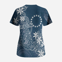 Navy Kuki Airani Tapakau Scrub Top Tribal Anchor Mix Tiare LT7 - Polynesian Pride